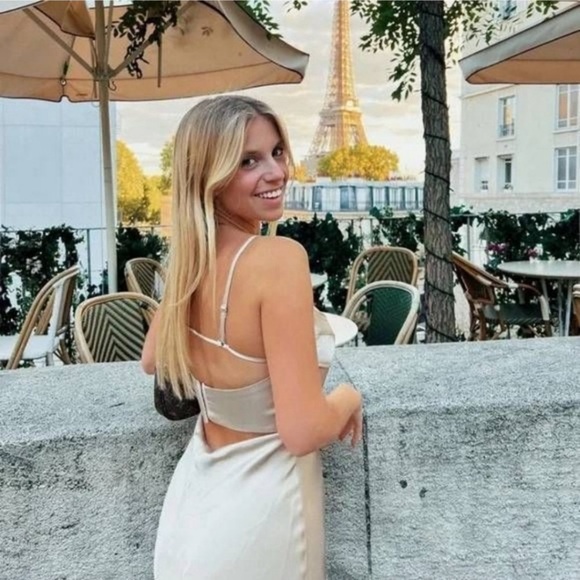 ZARA CHAMPAGNE SATIN EFFECT SLIP DRESS size large new tags - Picture 15 of 16